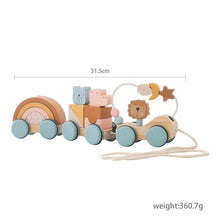 Load image into Gallery viewer, Wooden Train Birthday Toy Montessori Baby Learning
