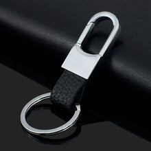 Load image into Gallery viewer, Dalaful Custom Lettering Keyring Keychain Genuine Leather Men's Simple Key chains Holder Keyfob For Car Accessories Gift K212
