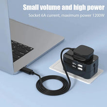 Load image into Gallery viewer, Global Universal Travel Adapter with USB Ports – Worldwide Power Plug Converter with Child Safety Lock
