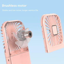 Load image into Gallery viewer, Mini Portable Outdoor Hand Fan Hanging Neck Fan USB Charging 3000mAh Battery Powered 180° Folding Wireless Table Air Cooling Fan 4 Adjustable Speed Portable Pocket Fan for Office Outdoor Travel

