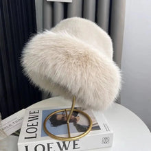 将图片加载到图库查看器，Fluffy Fur Fisherman Hat For Women Winter Plush Ear Protection Cap Windproof Warm Female Panama Caps Solid Fashion Bucket Hat
