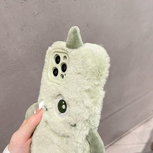 Load image into Gallery viewer, Fashion Winter Soft Fluffy Plush Cartoon Phone Case For iPhone 13 12 11 Pro Max X XR 7 8 Plus XS Max SE Cute Furry Cover Stylish Warm Soft Plush Back Cover
