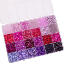 Load image into Gallery viewer, 5200Pcs Glass Rice Beads Jewelry Making Kit – 24-Grid Box for DIY Bracelets, Earrings &amp; Kandi Accessories | Handmade Craft Supplies Set
