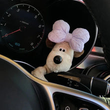 Load image into Gallery viewer, Plush Puppy Car Wiper Decoration - Kawaii Bowknot Dog Ornament for Auto Interior Accessories
