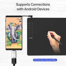 Load image into Gallery viewer, VINSA T1161 Graphics Drawing Tablet Ultra-thin Stylus 8 Pen Nibs Art Creation Sketch with 8192 Levels Pressure Battery-free
