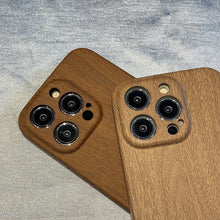 Load image into Gallery viewer, Ultra thin Vintage Wood Texture Phone Case For iPhone 14Plus 13Pro 14 13 12 Pro Max Lens protection anti-skid Soft Cover Wooden Smartphone case For iPhone
