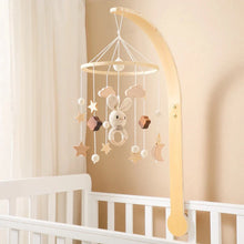 Load image into Gallery viewer, Baby Wooden Bed Bell Cartoon Rabbit Mobile
