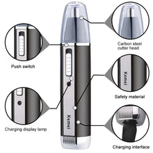 Load image into Gallery viewer, KM-6631 3-in-1 Professional Rechargeable Nose &amp; Ear Hair Trimmer Personal Care Tools for Men
