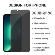 Load image into Gallery viewer, Anti-spy Glass for IPhone 13 12 Pro Max Mini XS MAX 8 7 Plus Full Cover Privacy Screen Protector for IPhone 11 PRO MAX X XR 14 Edge to Edge Full Coverage and 9H Hardness Anti-Scratch Shockproof Protection Screen Cover Shield
