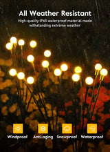 Load image into Gallery viewer, 8 LED Solar Firefly Garden Lights – Waterproof Warm White Outdoor Pathway &amp; Patio Decoration
