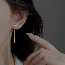 Load image into Gallery viewer, Long Tassel Heart Drop Earrings – Gold &amp; Silver Korean Fashion Jewelry
