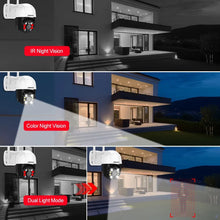 Load image into Gallery viewer, 8MP 4K PTZ WIFI IP Camera Audio Outdoor Night Color Security Home AI Human Detection iCsee  CCTV Surveillance Camera
