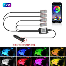 Load image into Gallery viewer, LED Car Interior Ambient Lights Kit - RGB Foot Strip Lighting with Remote &amp; App Music Control

