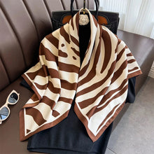 Load image into Gallery viewer, 90x90cm Square Silk-Feel Scarf – Luxury Women’s Shawl &amp; Head Wrap
