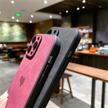 将图片加载到图库查看器，Cute Love Heart Leather Phone Case Soft Shockproof Case for Women Fashion Love Heart Leather Phone Case For iPhone 13 12 11 Pro Max X XR XS Max Camera Protection Soft Back Phone Cover For Couples

