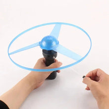 Load image into Gallery viewer, Pull Wire Glow UFO – Spinning LED Flyer Toy for Kids Outdoor Fun
