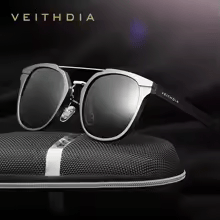 Load image into Gallery viewer, Luxury Elegent Aluminium Magnesium Sunglasses Retro Steampunk Round glasses Polarized Sun glasses for Women and Men  With UV400 Protection

