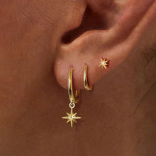 Load image into Gallery viewer, 3-Piece Star Drop Earrings Set – 18K Gold Stainless Steel Dangle Jewelry
