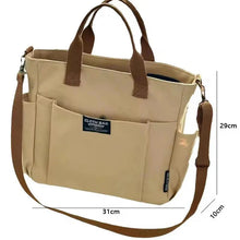 Load image into Gallery viewer, Urban Minimalist Female Student Large Capacity Commuting Horizontal Canvas Single Shoulder Diagonal Cross Portable Tote Bag
