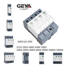 Load image into Gallery viewer, GEYA GSP9 Photovoltaic DC SPD 2P 600V 1000V 20KA~40KA Surge Protector Protective Device Lightning Protection Din Rail T1+T2
