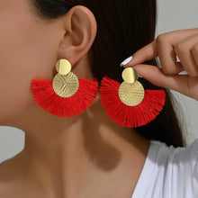 Load image into Gallery viewer, Bohemian Tassel Earrings – White Fringe Dangle Statement Jewelry for Women
