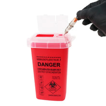 将图片加载到图库查看器，1L Capacity Sharps Container Medical Needles Bin Biohazard Tattoo Piercing Needles Disposal Collect Box Tattoo Artist Waste Box
