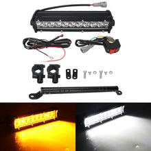Load image into Gallery viewer, Motorcycle Headlight Light Handlebar LED Light Bar Set 60W LED With switch Kit Fits Most 7/8” Handlebars White Yellow Flicker
