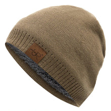 Load image into Gallery viewer, Unisex URGENTMAN Labal Winter Hats Solid Color Knitted Hats For Men And Women Beanie Cap Outdoor Add Fur Lining Warm Sports Hats
