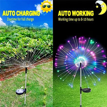 Load image into Gallery viewer, LED Solar Fireworks Lights – Outdoor Waterproof Garden Lights with Remote
