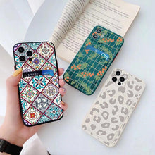 Load image into Gallery viewer, Soft Silicone Wallet Card Holder Phone Case For iPhone 11 mini Cases For iPhone 7 8 Cover Simple Silicone Protective Case For iPhone Girls Women Soft Slim Fit iPhone Case

