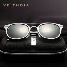Load image into Gallery viewer, Luxury Elegent Aluminium Magnesium Sunglasses Retro Steampunk Round glasses Polarized Sun glasses for Women and Men  With UV400 Protection
