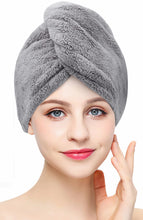 Load image into Gallery viewer, Microfiber Hair Drying Towel Cap – Quick-Dry Super Absorbent Wrap

