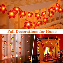 Load image into Gallery viewer, 10/20 LED Maple Leaf String Lights – Battery Powered Fairy Lights for Home &amp; Outdoor Decor
