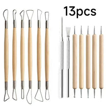 Load image into Gallery viewer, Pottery Clay Sculpting Tools Kit - 8-61 Pcs for Carving, Shaping &amp; Modeling
