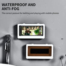 Load image into Gallery viewer, White Phone Holder Waterproof Phone Case Bathroom Shower Phone Holder Stand Box Wall Mounted Shower Case Bracket Full Body Waterproof Shockproof Phone Case Clear Protective Cover Case
