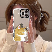Load image into Gallery viewer, Cute Cat Phone Case for iPhone 11 12 13 Mini Pro Max 14 Pro Max Case shell  Blank Printable Phone Case for Soft Rubber Cool Polish  Phone Case
