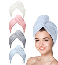 Load image into Gallery viewer, Microfiber Hair Drying Towel Cap – Quick-Dry Super Absorbent Wrap
