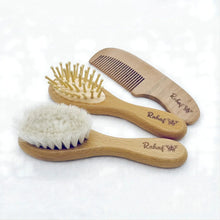 Load image into Gallery viewer, Personalized Wooden Baby Brush – Custom Name Wool Comb for Kids
