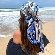 Load image into Gallery viewer, Satin Square Scarf – Elegant 2025 Print Hijab, Shawl &amp; Hair Wrap
