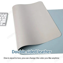 将图片加载到图库查看器，Large PU Leather Office Desk Mat – Waterproof Dual-Tone Mouse Pad &amp; Keyboard Desk Protector for Home or Office
