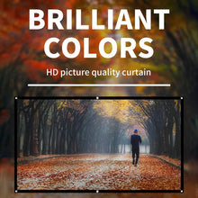 将图片加载到图库查看器，16:9 Portable Projector Screen Simple Projector Curtain 72/84/100/120/150 inch HD Display Screen Home Cinema Theater Movie Home

