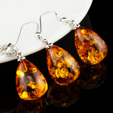 Load image into Gallery viewer, Women's Fashion Imitation Tear Drop Baltic Pendant Necklace Earring Wedding Jewelry Set L40701
