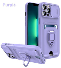 将图片加载到图库查看器，Lightweight Heavy Duty Protective Case With Rotatable Kickstand Ring For iPhone 13 14 Case Magnetic Ring Holder Cover for iPhone 12 11 14 Pro Wallet Card Armor iphone Case
