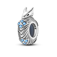 将图片加载到图库查看器，100% 925 Sterling Silver Rainbow Zircon Butterfly Dragon Silicone Stopper Charms - Colorful Beads for DIY Bracelets, Customizable Jewelry for All Occasions
