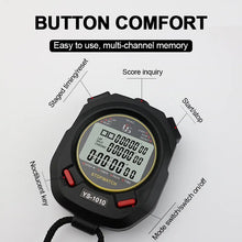 Load image into Gallery viewer, Digital Sports Stopwatch Timer 10/30/60/100 Tracks Luminous Stopwatch Professional Chronograph Counter Outdoor Training Timer
