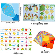 Load image into Gallery viewer, Origami Kit with 30/96 Sheets &amp; Guiding Book - DIY Art Craft for Kids &amp; Beginners

