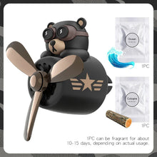 Load image into Gallery viewer, Rotating Airplane Pilot Bear Car Air Freshener - Vent Clip Fragrance Diffuser
