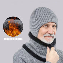 Load image into Gallery viewer, Outdoor Men Winter Knitted Hat Plush Warmth Peaked Cap Earmuff Casual Fashion Faux Fur Lined Bomber Hats Cycling Ear Protection
