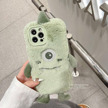 Load image into Gallery viewer, Fashion Winter Soft Fluffy Plush Cartoon Phone Case For iPhone 13 12 11 Pro Max X XR 7 8 Plus XS Max SE Cute Furry Cover Stylish Warm Soft Plush Back Cover
