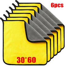 Load image into Gallery viewer, 1/2/6pcs Microfiber Cleaning Towel Thicken Soft Drying Cloth Car Body Washing Towels Double Layer Clean Rags Car Accessories
